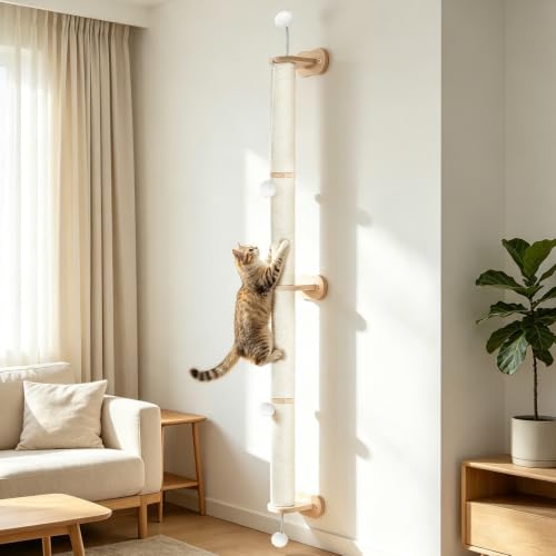EMUST Cat Wall Scratcher 2 Pack 66", Tall Sisal Scratch Post for Large Cats - size: 66 inch