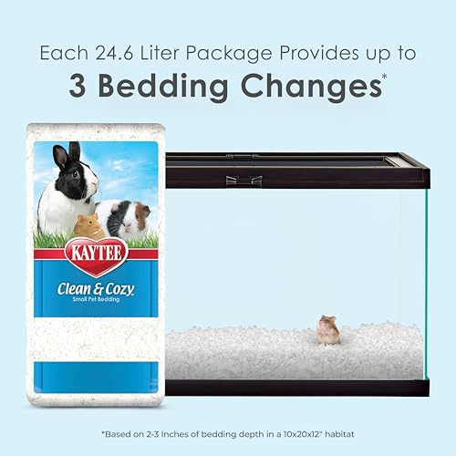 Kaytee Clean & Cozy Paper Bedding for Small Animals, White, 24.6 Liters - size: 24.6 Liter