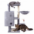 HUITREE 45in Cat Tree Tower with Big Condo for Indoor Cats,Cat Tower with Scratching Post,Scratching Board and Cat Toys,Multi-Level,Small Space,Transformer Cat Tree (336G) - color: 336G