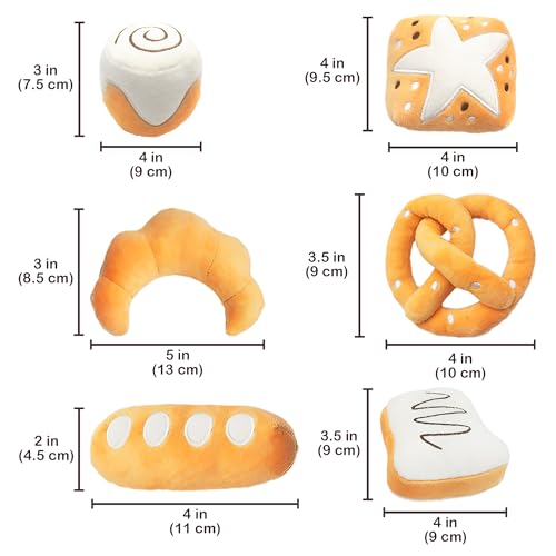SunGrow Catnip Buns, Physical and Mental Enrichment Instruments for Felines, for Cat Entertainment and Relaxation, Cute Bread-Shaped Stuffed Companions, Soft Flanellete Material, 6 Pieces per Pack