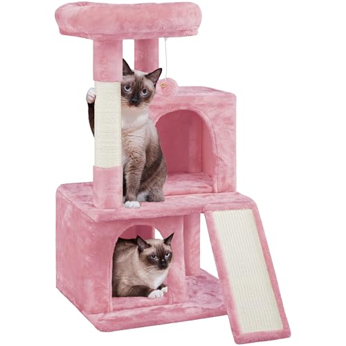 Yaheetech 36in Cat Tree Tower with Large Perch for Senior Kittens - color: Pink, size: 36in