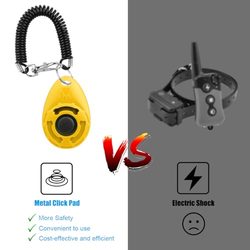 Diyife Dog Clicker for Training, 2 Pack Dog Training Clicker - color: Red and Yellow