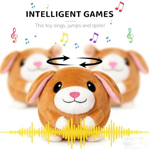 Interactive Dog Toys,Active Moving Pet Plush Toy with Recording and Music Modes, Jumping Squeaky Song shaking Interactive Dog Ball, Rechargeable Dog Toys to Keep Them Busy,Animal Plush Pet Toy (Dog) - color: Dog