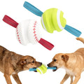 LECHONG Dog Balls with Straps for Tugging 2 Pcs, Interactive Dog Toys, Puppy Toys to Keep Them Busy, High Bouncy Balls for Dogs, Tennis Ball Base Ball Toys - color: white & green