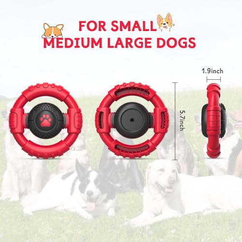 Dog Toys for Aggressive Chewers Large Medium Small Breed Indestructible - color: Red