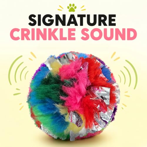 Jumbo Crinkle Balls for Cats – 3.5 Inch, 1 Pack - size: 3.5 inch (Pack of 1)