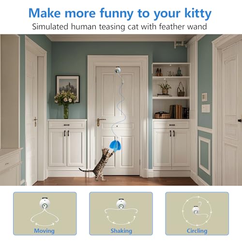 Cat Toys Hanging Door Electric and Moving Ball, White - color: white+ball