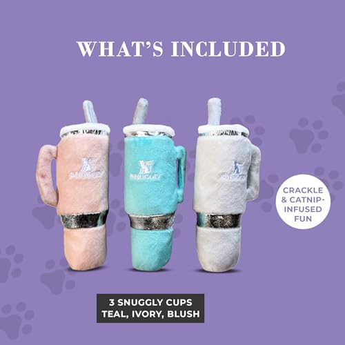 Haute Diggity Kitty Snuggly Cups Set, Soft Plush Cat Toys - color: Multi - Snuggly Cup Trio