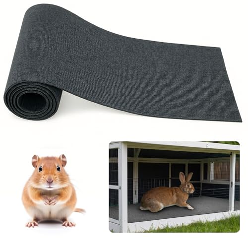 12" x 6.56' Rabbit Scratch Mat, Self Adhesive Bunny Pad, Dark Gray - color: Dark Gray, size: 12 Inch X 6.56 ft