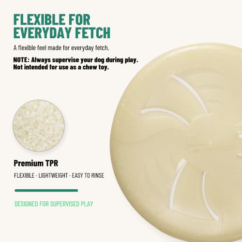 Dog Flying Disc, Flexible TPR Dog Fetch Toy, 9.06 inch, Glow - color: Glow, size: Large