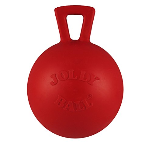 Jolly Pets Tug-n-Toss Heavy Duty Dog Toy Ball with Handle, 3 Inches/Mini, Red (403 RD) - color: Red, size: 3 inches/Mini