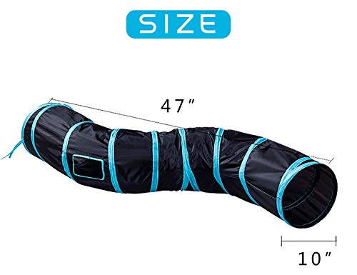 iCAGY Cat Tunnel Toys for Indoor Cats Kittens Rabbits, Pet Toy Play Tunnels - color: Black