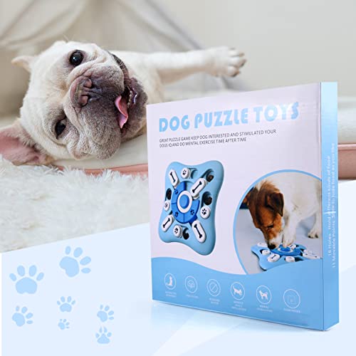 Interactive Dog Puzzle Toys for Large Medium Small Smart Dogs, Squeaky Dog Enrichment Toys Mentally Stimulation Toys for Training, Dog Treat Chew Toy Gifts for Puppy&Cats - style: Level 2-Blue