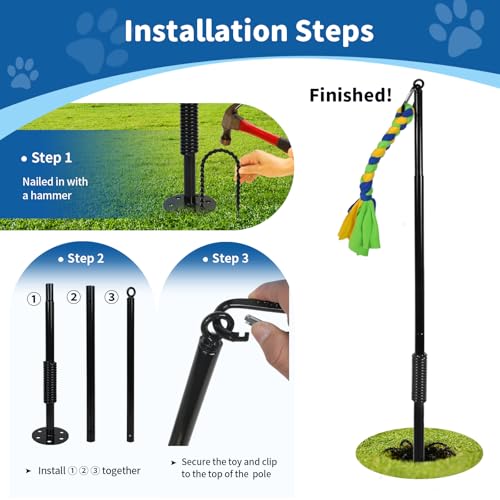 Outdoor Dog Toy,Interactive Dog Toys Outside Tug of War Dog Toy Interactive Exercise Game for Small Medium Large Dogs in Yard Park Playground Play Equipment