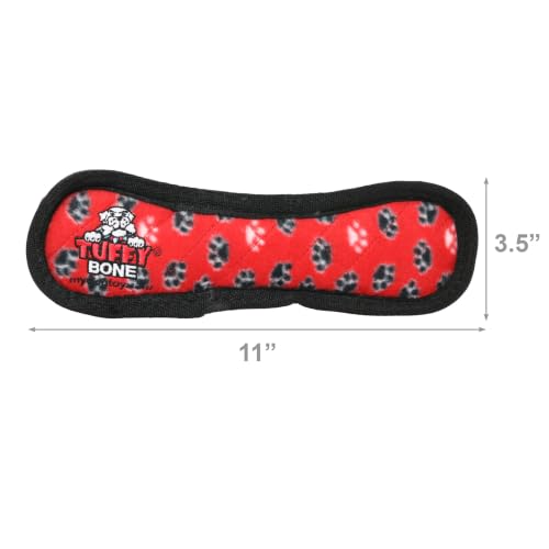 TUFFY® Bone Medium Ultra Durable Plush Dog Toy - color: Red Bone