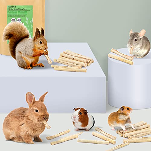 Bissap 910g/2Ib Sweet Bamboo Chew Sticks for Rabbits, Bunny Molar Treats Snack for Small Animals Hamsters Chinchillas Guinea Pigs Squirrels Natural Teeth Grinding Toys - size: 2 Pound (Pack of 1)