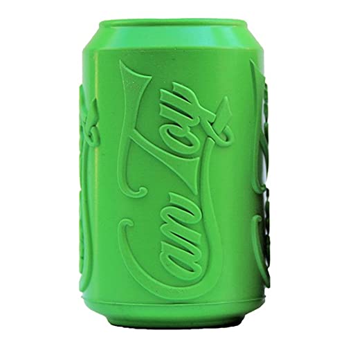 SodaPup Soda Can – Durable Dog Treat Dispenser & Chew Toy Made in USA from Non-Toxic, Pet Safe, Food Safe Natural Rubber Material for Mental Stimulation, Problem Chewing, Calming Nerves, & More - color: Can Toy Lemon Lime, size: Medium