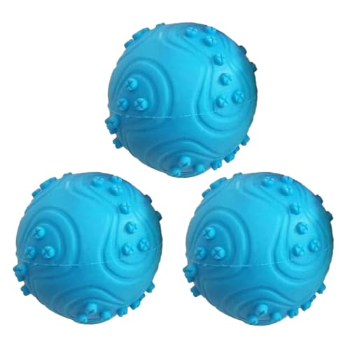Dog Balls，Dog Squeak Toys for Small Medium Large Dogs Squeaky Toy Balls 3 Pcs (3, Blue) - color: blue