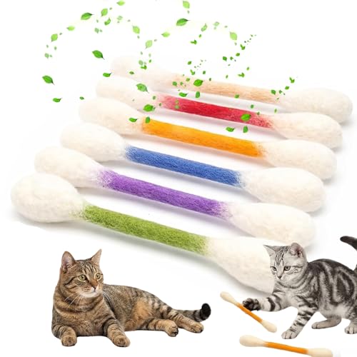 Giant Cotton Swabs Cat Toys with Catnip 6 Pk (A) - color: A