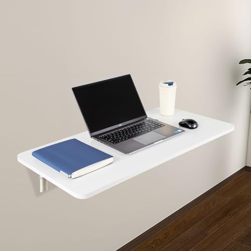 Neoaider Upgrade Wall Mounted Folding Table 31.5”L x 15.7”W, White - color: White, size: 31.5" x 15.7"