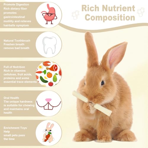 900g Sweet Bamboo Chew Sticks for Rabbits, Chinchilla Rabbit Guinea Pig Chews Sticks Toys, Natural Bunny Chews for Rabbit Molar Treats Hamster Snacks for Teeth Small Animals