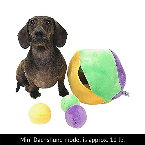 Midlee Hide a Ball Puzzle Dog Toy with 10 Plush Squeaker Balls (Small) - size: Small
