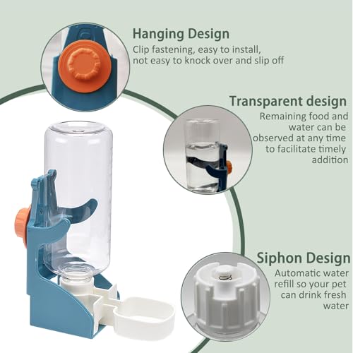 Automatic Bird Feeder for Cage No Mess Bird Feeder Water Dispenser Set - color: Green + Blue