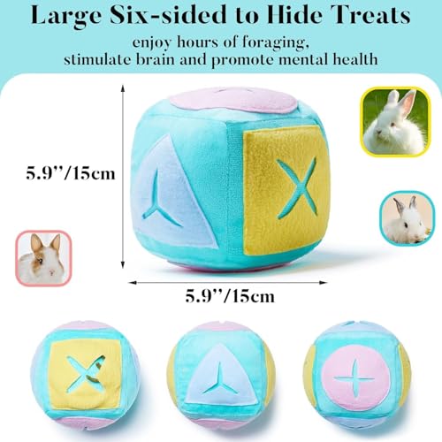 2Pcs Rabbit Foraging Toy with Bell, Washable Puzzle Feed Game Toy - size: 2pcs