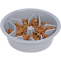 Leash Boss Slow Feeder Dog Bowls (1.5 Cup) Puzzle Dog Food Bowl with Feeder Holes, Fits into Elevated Pet Feeders, Slow Eating for Large, Medium & Small Sized Breeds - Gray - color: Gray, size: 1.5 Cup