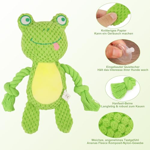 Dog Toys, Dog Squeaker Toys with Crinkle Paper(Green Frog) - color: Green Frog