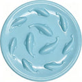 Slow Feeder Bowl for Cats and Small Dogs,Cilkus Fish Pool Design, Fun Interactive Bloat Stop Puzzle Feeder Bowl Healthy Eating Diet Made of Melamine Food Grade Material Dishwasher Safe (Blue) - color: Blue