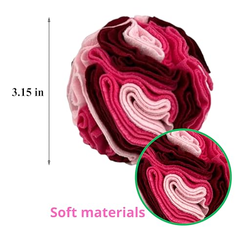 Rabbit Treat Ball Interactive Foraging Toys for Small Pet, Interactive Balls for Rabbits Guinea Pig Hedgehog Chinchilla Ferret Hamster Bunny, Rabbit Enrichment Toy, Rabbits Accessories (Romantic Pink)