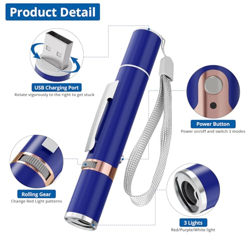 TBTeek Cat Toys, with Metal Case, 2 Pieces, Rechargeable (Blue) - color: Blue