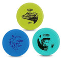 Wham-O Frisbee Cool Flyer - 130 Grams -9.95" Flying Disc - Disc Golf - Lightweight Durable Disc Set - color: 3 Pack ( Grey + Green + Blue )