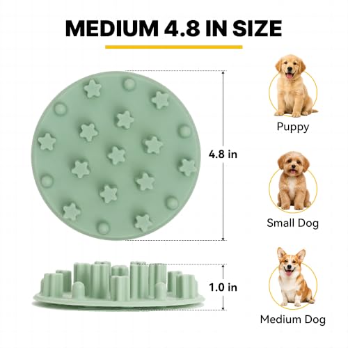 Slow Feeder Insert for Cat and Dog Bowls, Medium 4.8 Inch, Green - color: Green, Medium