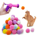 Andiker Cat Toy Balls Set, 30pcs Plush Cat Pom Pom Balls&a Plastic Launcher Set for Kitten Catch&Fetch Interactive Cat Toy with Colorful&Soft Cat Balls for Indoor Cats to Keep Fit (Pink 30pcs) - style: Pink 30pcs