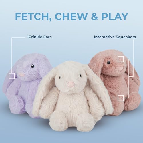 Best Pet Supplies Bunny Buddy Squeaky Plush Dog Toy - Mauve, Medium - color: Bunny (Mauve), size: Medium