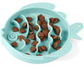 Coomazy Slow Feeder Cat Bowl Silicone Pet Puzzle Feeder for Slow Eating - color: Cyan, size: 1.2 Cups