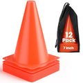 GHB Soccer Cones 7" 9" of 12 24 Pack Disc Soccer Sport Cones - color: 7" 12Pcs orange