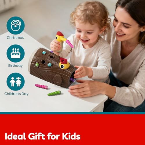 TOP BRIGHT Montessori Toys for 2 Year Old, Magnetic Bird Feeding Game