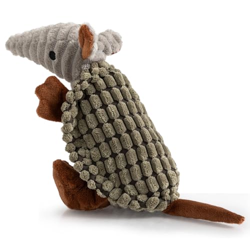 Hollypet Armadillo Squeaky Puppy Dog Toys for Small Medium Dogs, 8" - color: Olive Drab, size: 8 IN