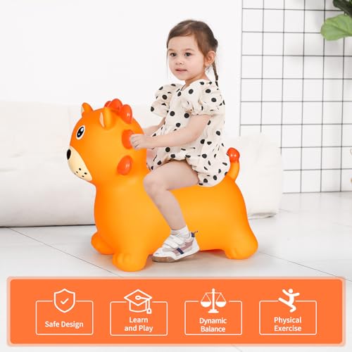 INPANY Bouncy Horse, Lion Hopper Toys for Indoor & Outdoor Fun - color: Lion