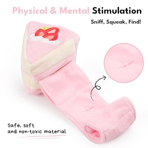 CHEWFFON Dog Interactive Toy, Snuffle Strawberry Cake for Enrichment - style: Strawberry Cake Slice