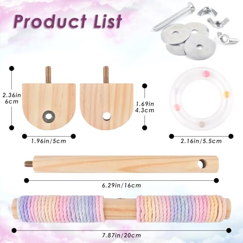 Bissap Shake Bird Perch Toy, Wooden Hanging Stand for Small Medium Parrot