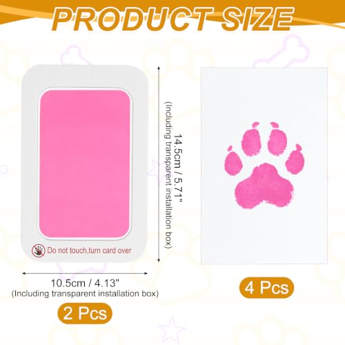 2 Set Paw Print Kit 5.7"x4.1" Paw Print Impression Bright Pink - color: Bright Pink