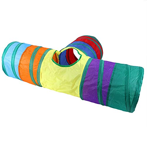 Rainbow Cat Tunnel with Interactive Ball Kitty Rabbit Play Tube Toy (3 Way)