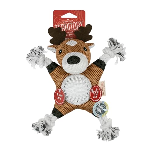 Territory 2 in 1 No Stuffing Removable Fetch Ball Tug Dog Toy for Small Medium Large Dogs, Deer - style: Deer