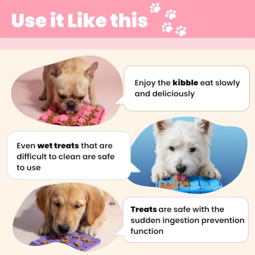 Silicone Snuffle Mat for Dogs Interactive Brain Stimulation Dog Toy Soft Durable Mat for Large Breeds - Encourages Slow Eating Non-Slip Food Mat Easy to Clean, Portable Design (Green)