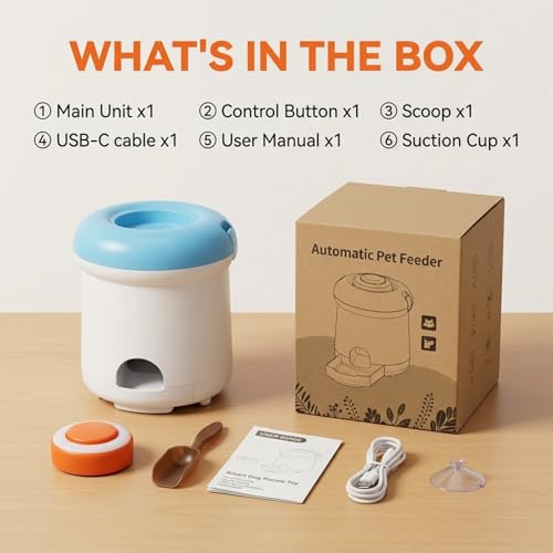 Automatic Dog Treat Dispenser, Button-Activated Interactive Dog Toy
