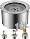Heouvo 2.6 Gallon No Spill Dog Water Bowl with Slow Drink Floating Disk - color: Gray, size: 10L